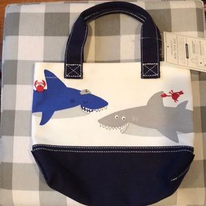 Pottery Barn Kids shark mini tote NWT